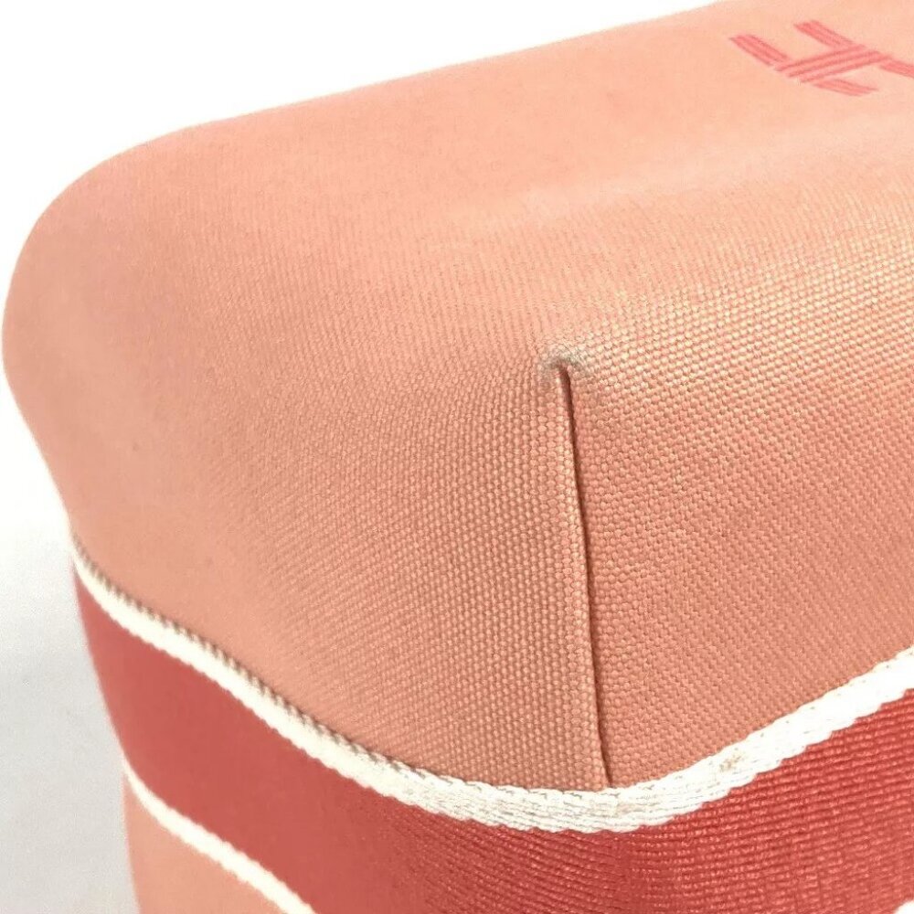 HERMES Bridua Black GM bag vanity bag pouch Hand Bag Canvas pink - Picture 9 of 16